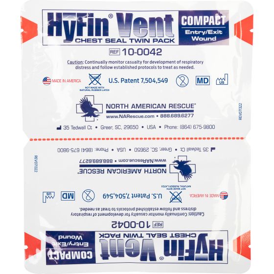 HyFin Vent Compact Chest Seal Twin Pack  STOP THE BLEED® - American  College of Surgeons